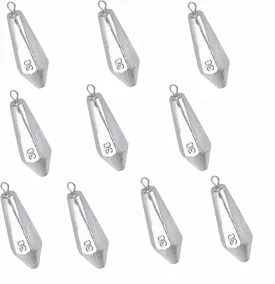10Pcs Fishing Weights Sinkers Drop Shot Weights Hexagonal Sinkers Bullet Lead Fishing Sinkers Casting Lead Weights Torpedo Sinkers for Saltwater Freshwater Fishing-1oz(30g)