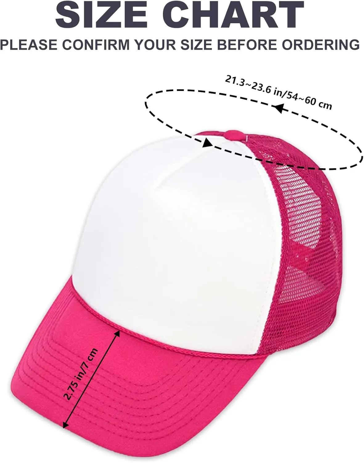 12 Pack Sublimation Blanks Hats,Customized Polyester Mesh Cap with Adjustable Snapback Strap for DIY Baseball Cap