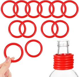 12 Pieces Ring Toss Rings for Bottles Red Plastic Bottle Carnival Games Wine Toss Hoop Small Fun Target Toys for Backyard Outdoor Parties, 2 Inch