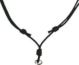 3 Pcs. Thick 3 MM. Handmade Vintage Black Umbrella Cord Rope Handcraft Adjustable Necklaces With Metal Ring For Hanging Boho Pendants Balck Cord necklace For Men Women Size 16-29 Inches