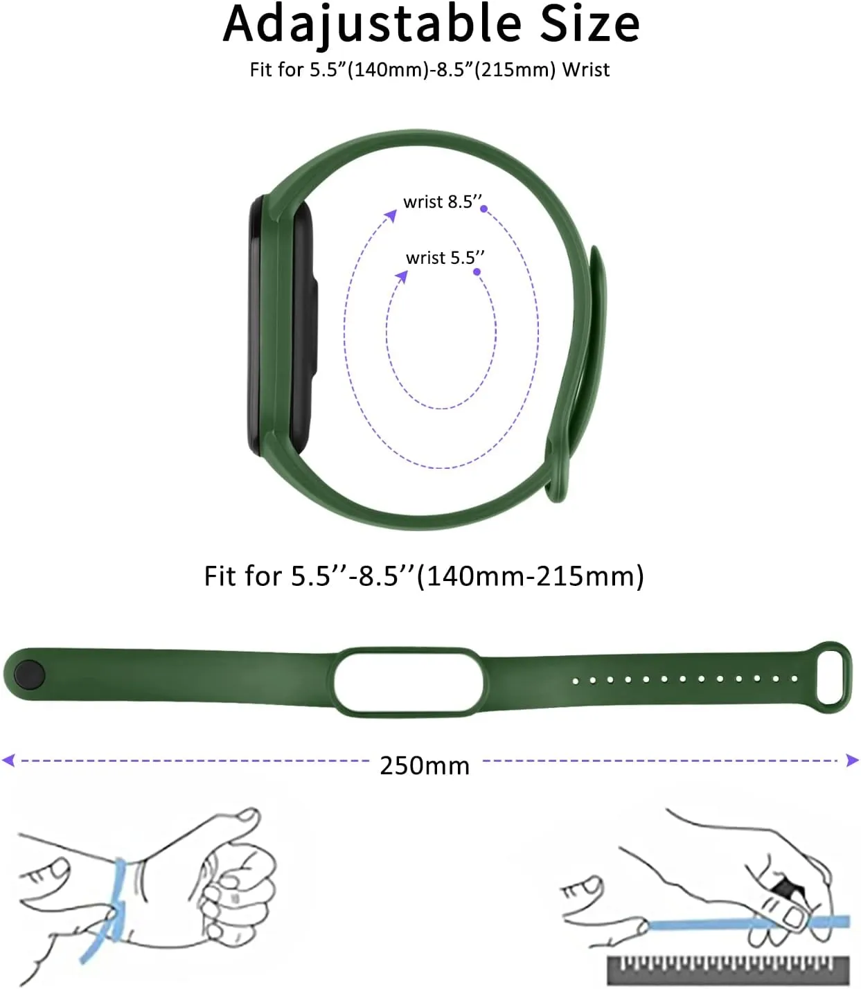 4 PACK Bands for Amazfit Band 5 Replacement Strap, Soft Silicone Sport Strap Wristband Compatible with Amazfit Band 5 Watchband Accessories