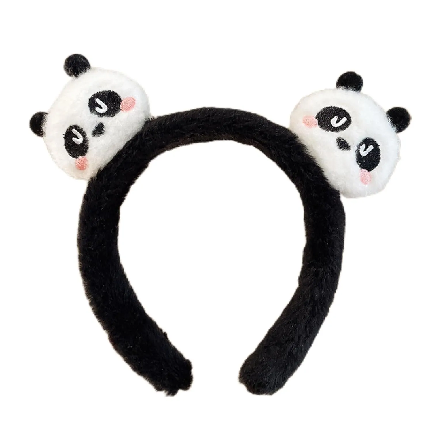 AEGYPIUS Panda Ears Headband, 5.5 Inches Soft Plush Panda Ears Headband Adult Panda Headband Adult, Panda Ear Headband Panda Head Panda Bear Ears Black Bear Ears Headband White Bear Ears Headband