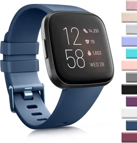 AK Sports Bands Compatible for Fitbit Versa 2, Soft Elastomer Multi-colors Replacement Wristbands for Fitbit Smart Watch