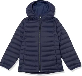 Amazon Essentials Girls and Toddlers' Lightweight Water-Resistant Packable Hooded Puffer Jacket