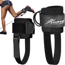 Ankle Strap for Cable Machine, Padded Ankle Straps for Cable Machine Kickbacks, Glute Workouts, Leg Extensions, Curls, Booty Hip Abductors Exercise, Adjustable Comfort Ankle Cuff for Gym