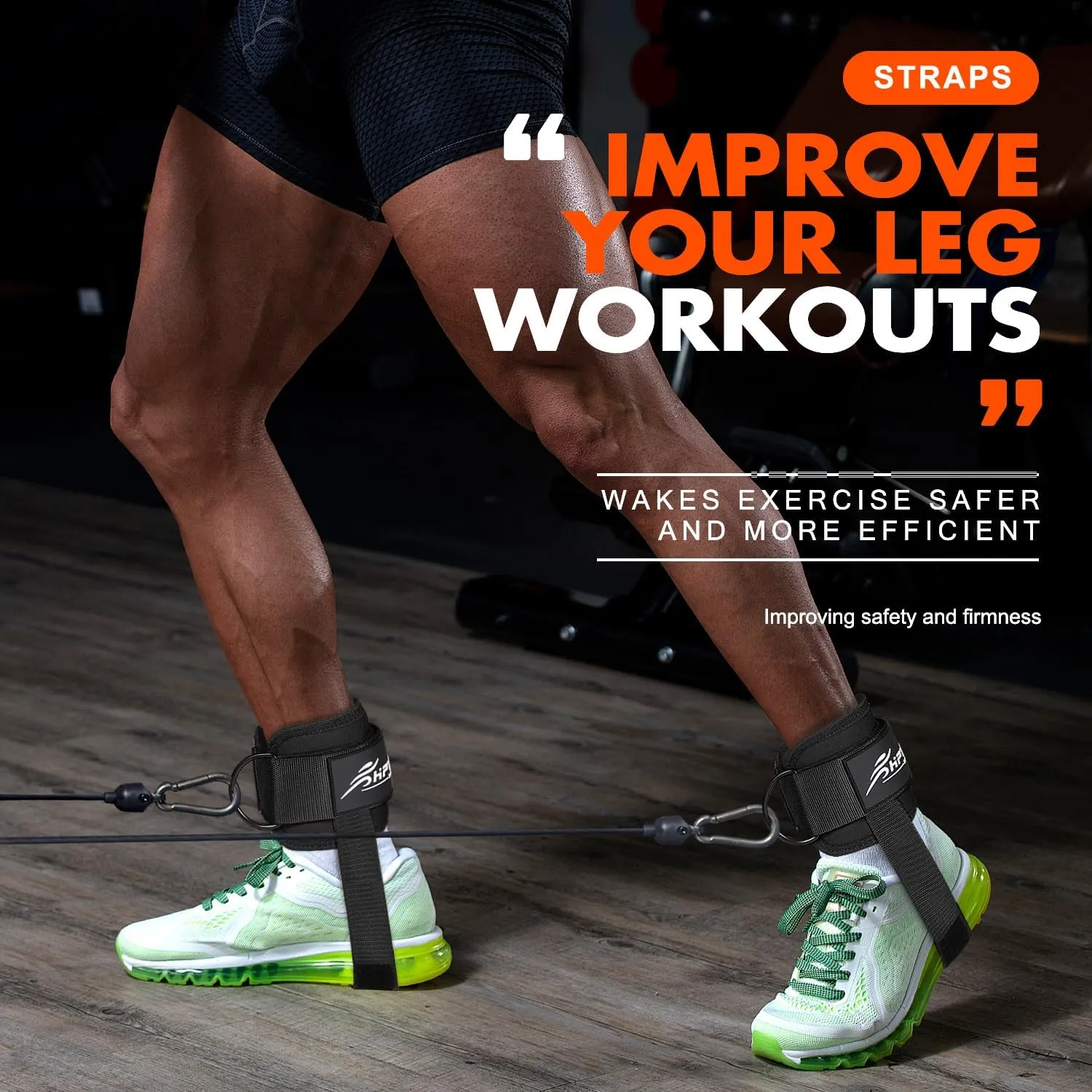 Ankle Strap for Cable Machine, Padded Ankle Straps for Cable Machine Kickbacks, Glute Workouts, Leg Extensions, Curls, Booty Hip Abductors Exercise, Adjustable Comfort Ankle Cuff for Gym