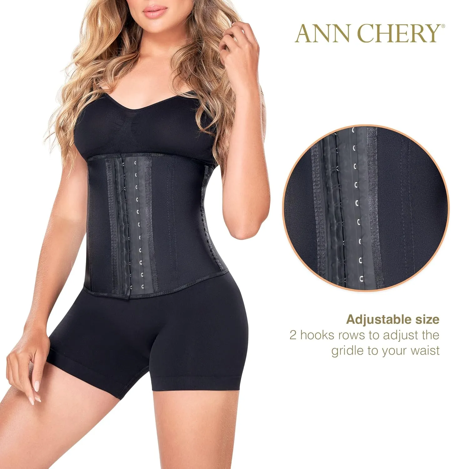 Ann Chery Corset Waist Trainer for Womens Weight Loss - Colombian Waist Cincher - 2 Hook Latex Body Shaper - Edition 2026