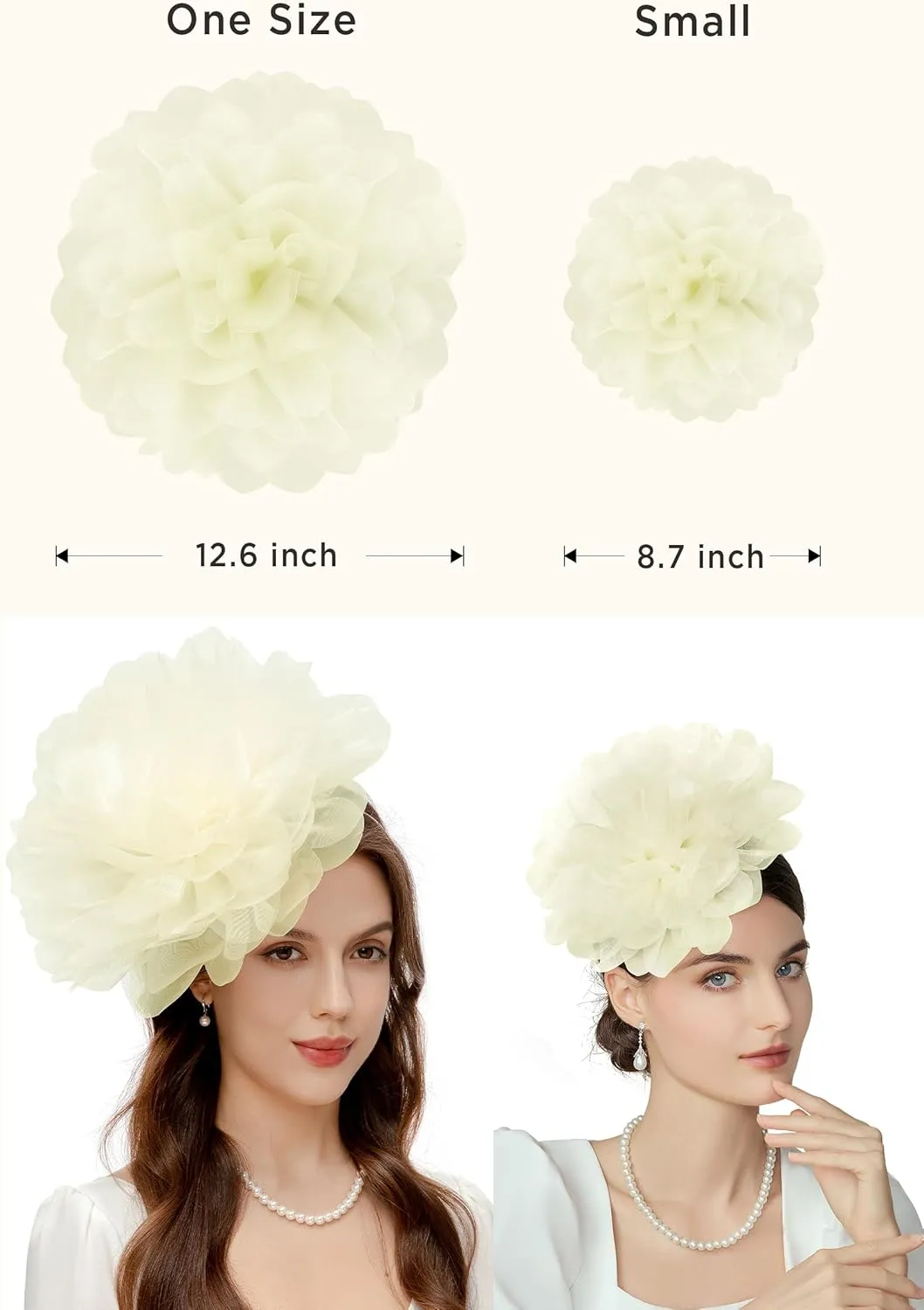 BABEYOND Fascinators Hats for Women - Tea Party Kentucky Fascinator Derby Hat Mesh Flower Fluffy Headband with Hair Clip