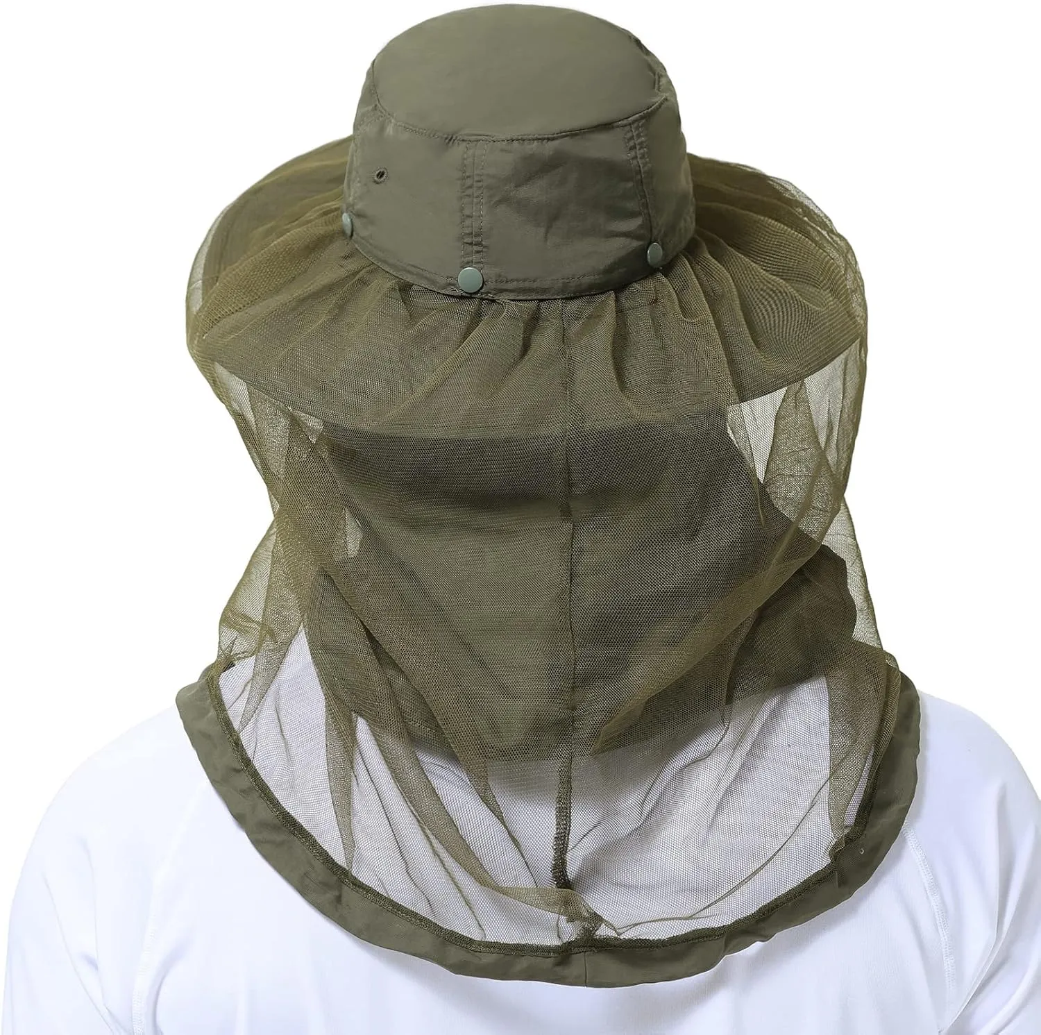 BASSDASH UPF 50 Mosquito Sun Hat with Hidden Head Net and Neck Flap for Men Women Outdoor Fishing Hiking Camping FH16