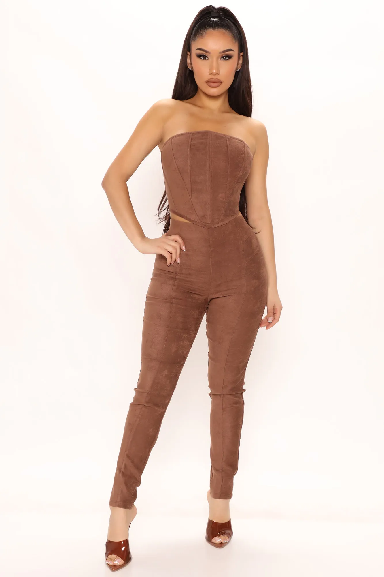 Because I Can Pant Set - Brown