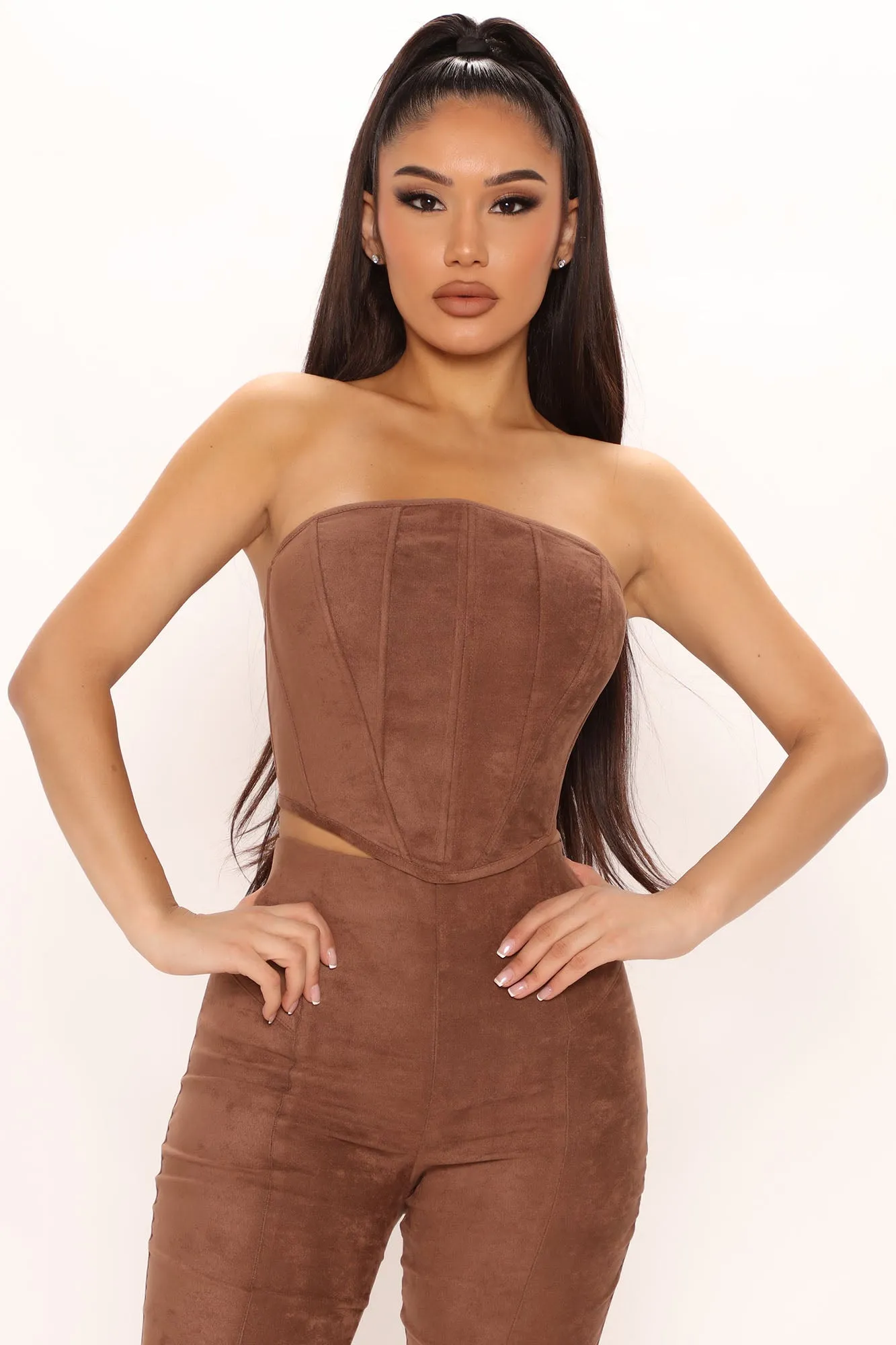 Because I Can Pant Set - Brown