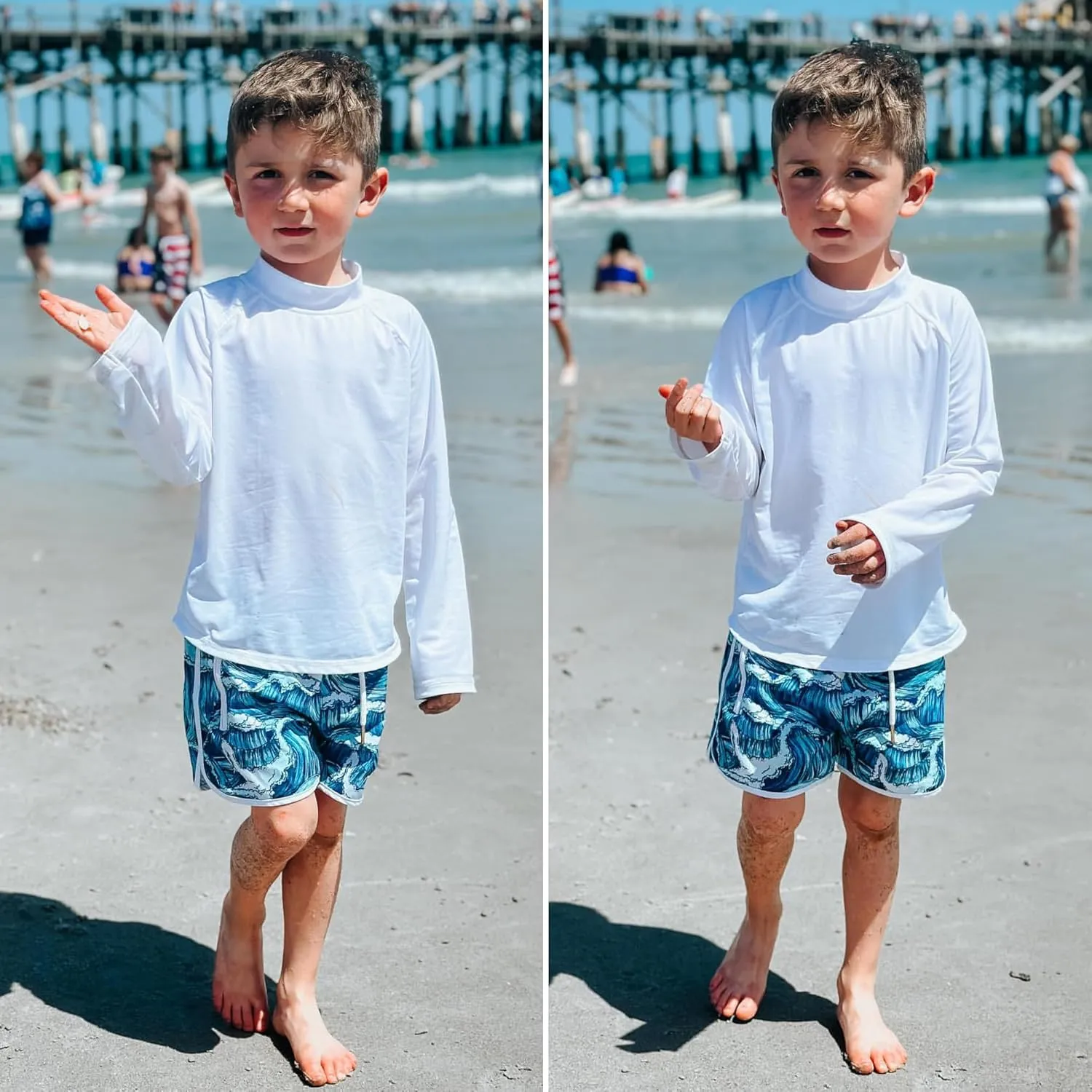 BIG ELEPHANT 3 Pack Kids Rash Guard Swim Shirt UPF 50  Long Sleeve Rashguard Swimwear Surf Tops Sun Protection for Boys Girls