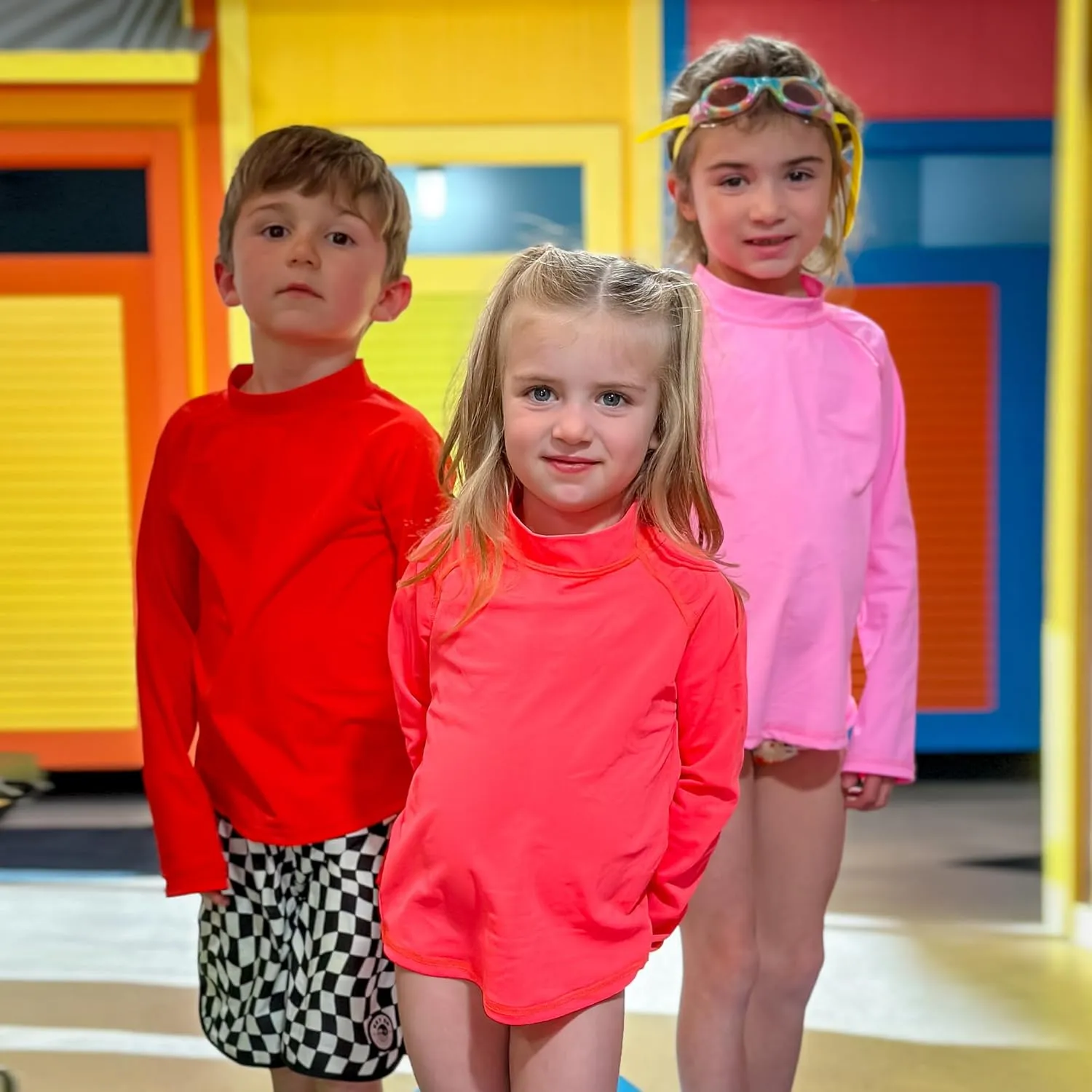 BIG ELEPHANT 3 Pack Kids Rash Guard Swim Shirt UPF 50  Long Sleeve Rashguard Swimwear Surf Tops Sun Protection for Boys Girls