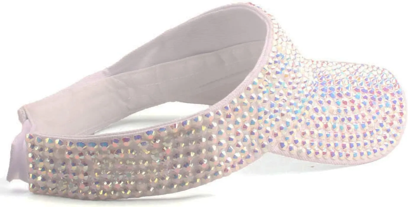 Bling Shiny Rhinestones Sun Visor hat Cap for Women,Adjustable Summer Beach Visor Caps Running Tennis Golf Sun hat
