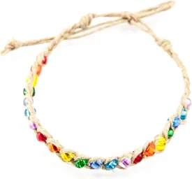 BlueRica Hemp Anklet with Glass Beads