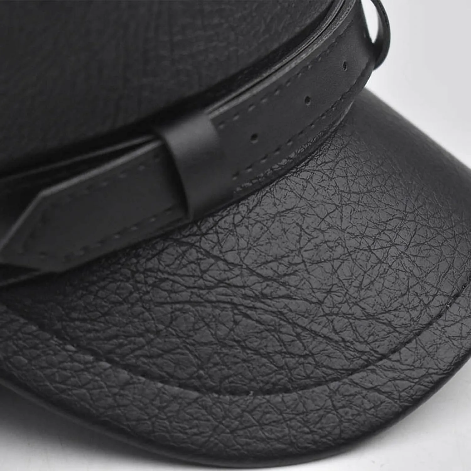 Brcus Women Yacht Captain Sailor Hat PU Newsboy Cabbie Baker Boy Peaked Beret Cap