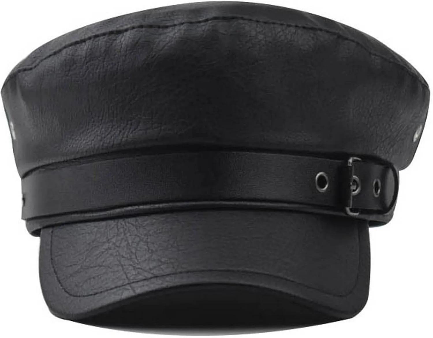 Brcus Women Yacht Captain Sailor Hat PU Newsboy Cabbie Baker Boy Peaked Beret Cap