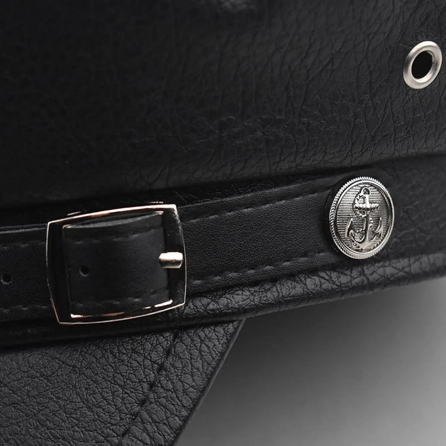 Brcus Women Yacht Captain Sailor Hat PU Newsboy Cabbie Baker Boy Peaked Beret Cap