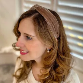 Brown Headband Velvet Headband Knot Hair Band