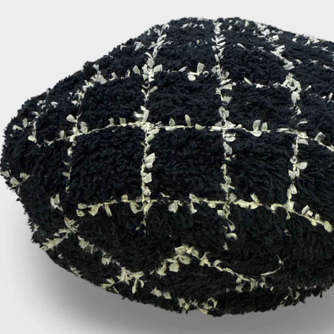 Chanel Women's Black and White tweed Beret
