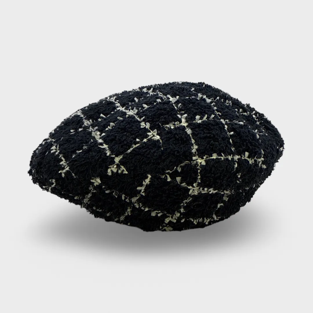 Chanel Women's Black and White tweed Beret