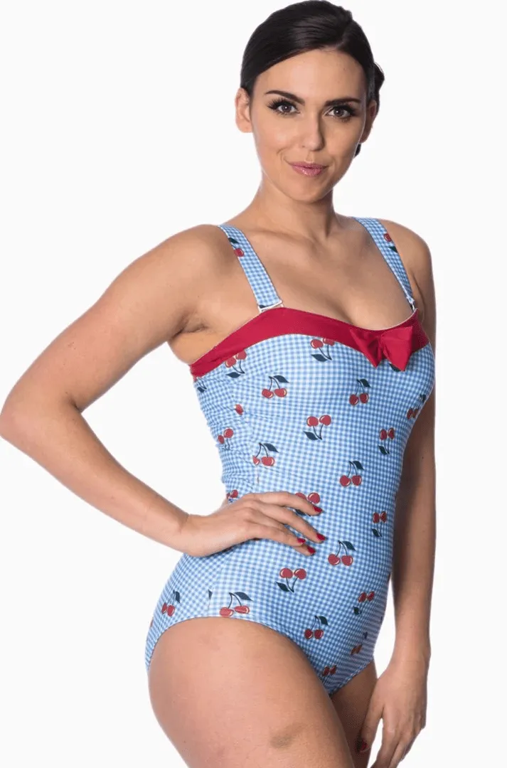 Cherry Love Vintage Style Swimsuit by Banned Retro