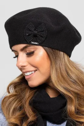 Chic Winter Bow Beret
