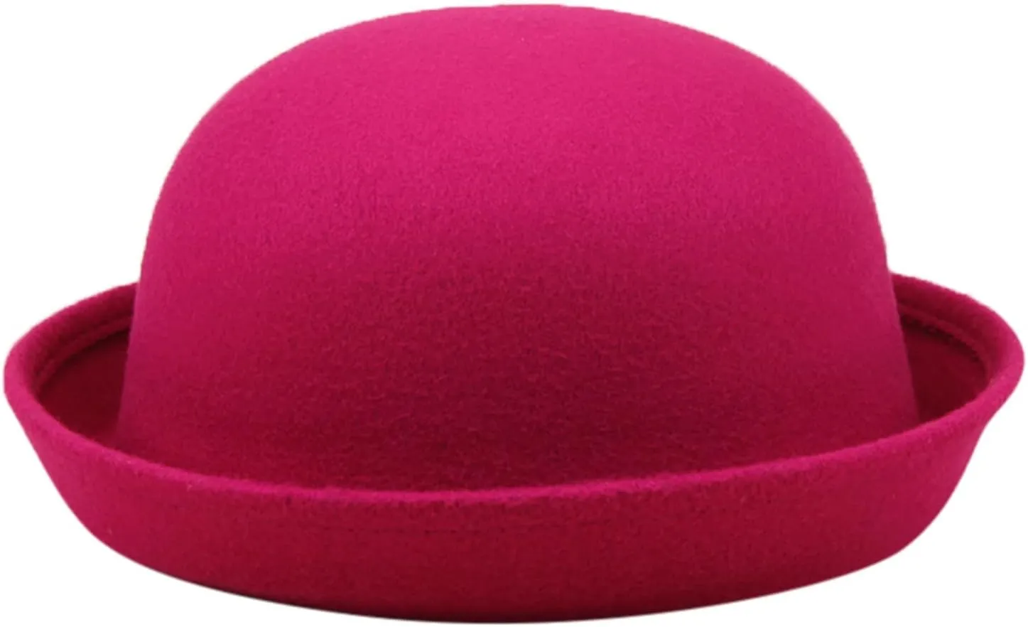 Classic Round Bowler Hats for Men & Women Vintage Roll-up Brim Cloche Hat Fashion Fedora Bucket Caps