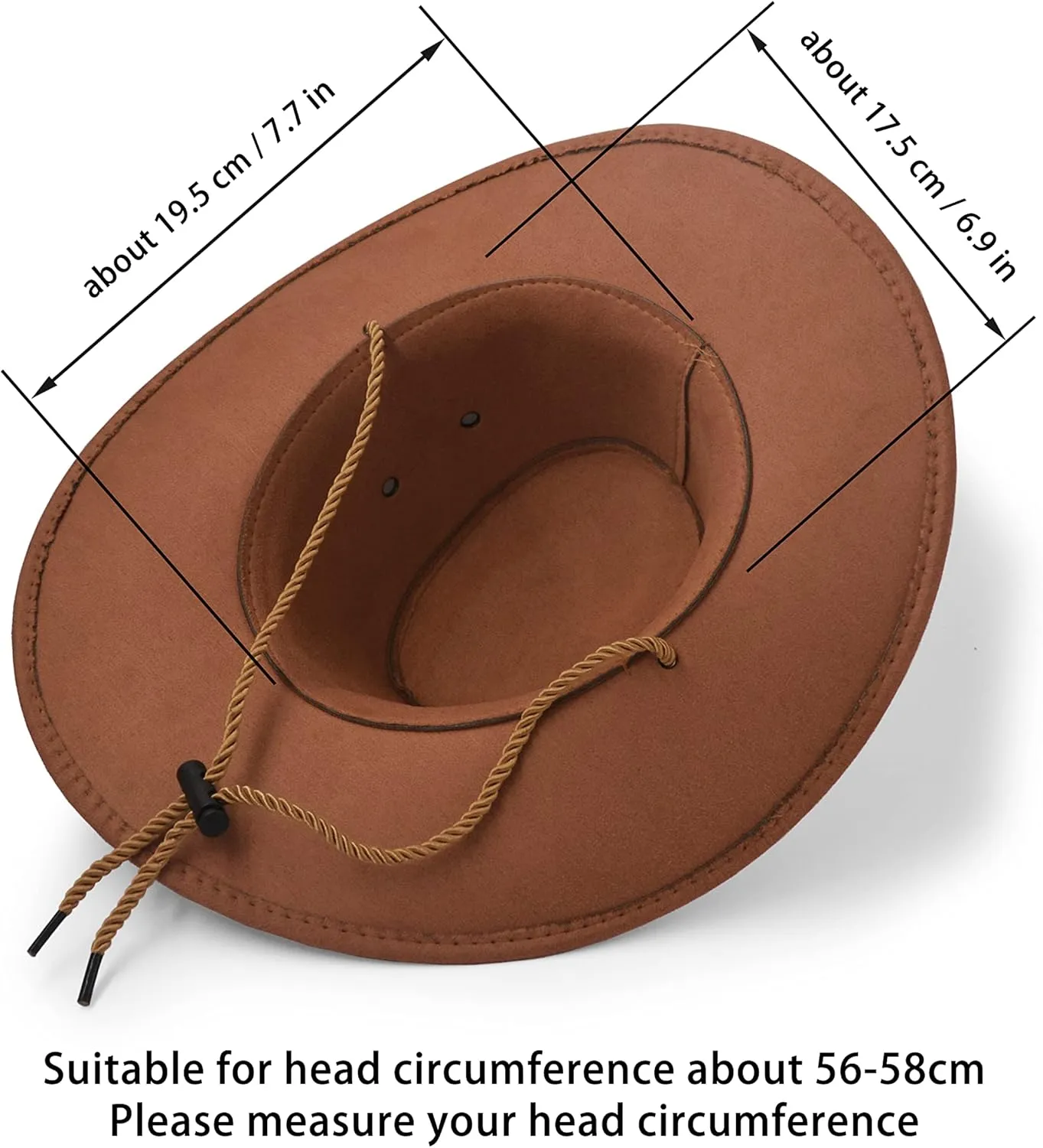 Cowboy Hat, Sun Hat Faux Felt Leather Suede Travel Cap Western Hat Outdoor Sun Protect