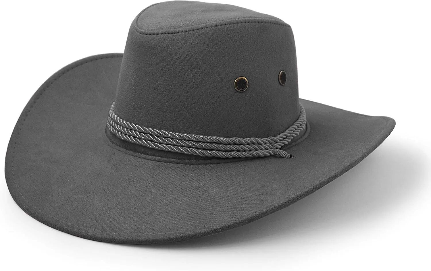 Cowboy Hat, Sun Hat Faux Felt Leather Suede Travel Cap Western Hat Outdoor Sun Protect