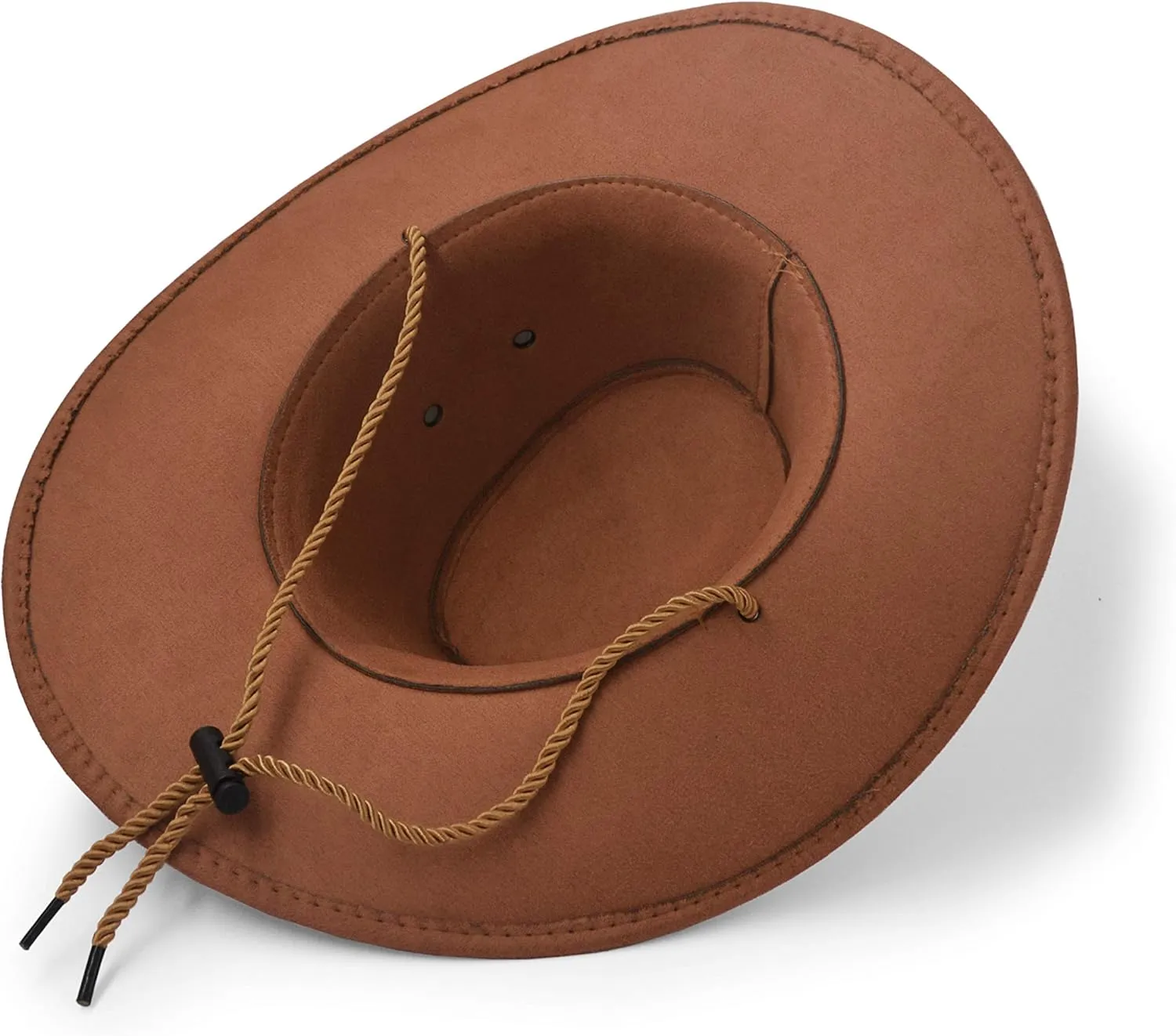 Cowboy Hat, Sun Hat Faux Felt Leather Suede Travel Cap Western Hat Outdoor Sun Protect