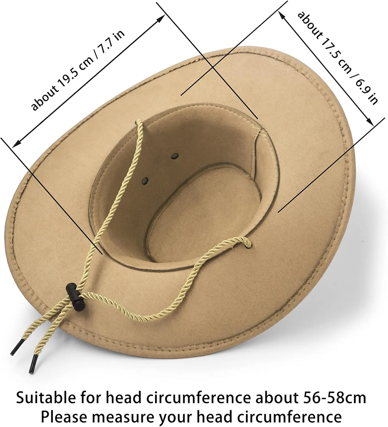 Cowboy Hat, Sun Hat Faux Felt Leather Suede Travel Cap Western Hat Outdoor Sun Protect