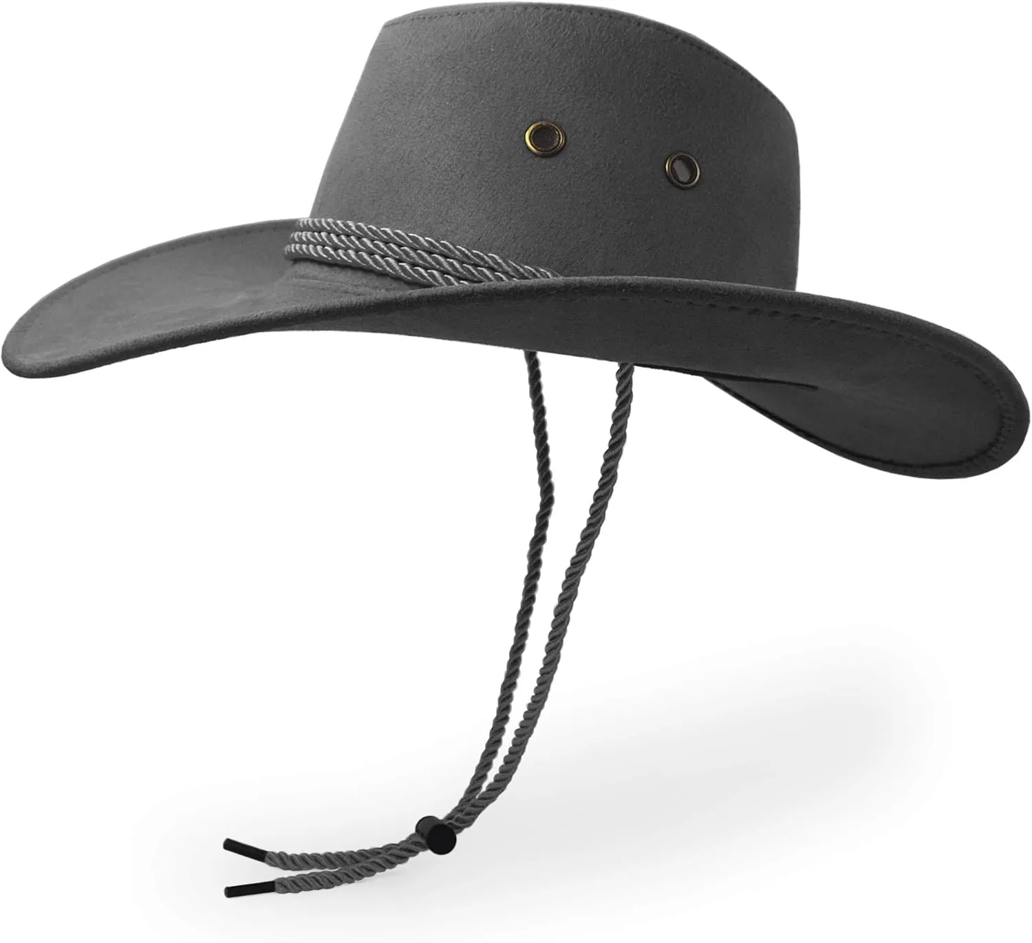 Cowboy Hat, Sun Hat Faux Felt Leather Suede Travel Cap Western Hat Outdoor Sun Protect