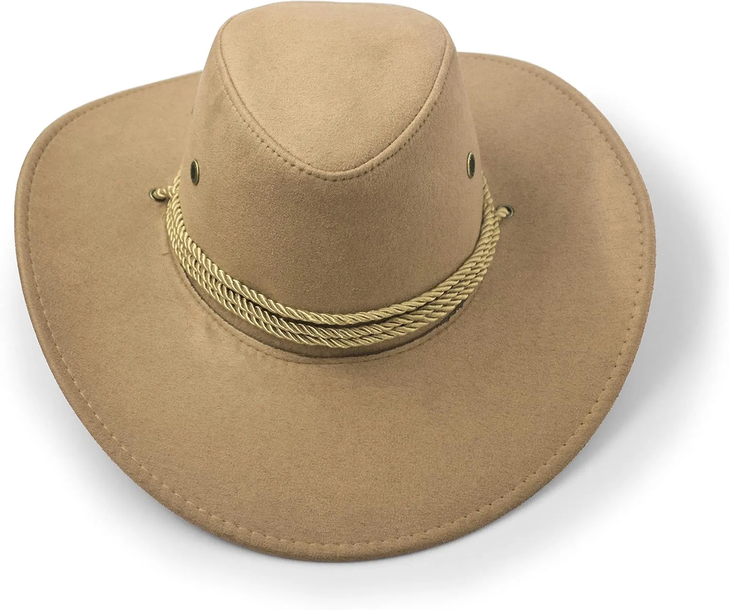 Cowboy Hat, Sun Hat Faux Felt Leather Suede Travel Cap Western Hat Outdoor Sun Protect