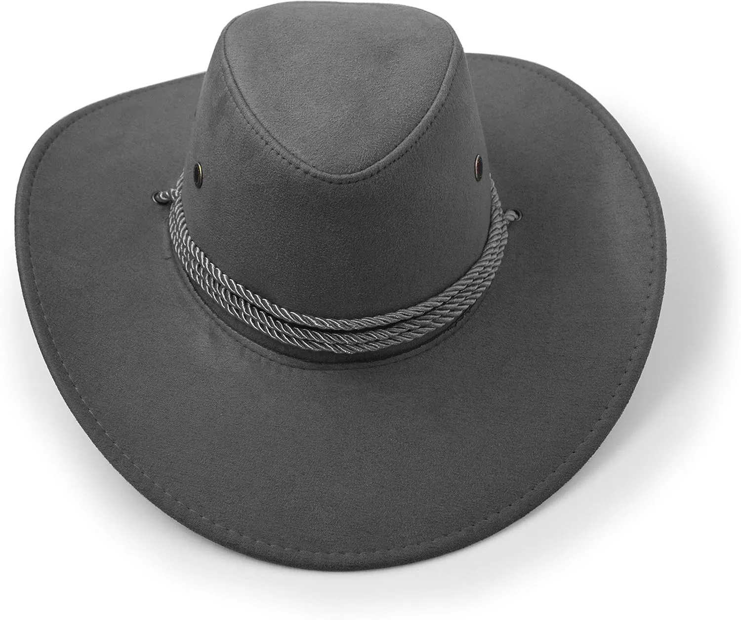 Cowboy Hat, Sun Hat Faux Felt Leather Suede Travel Cap Western Hat Outdoor Sun Protect