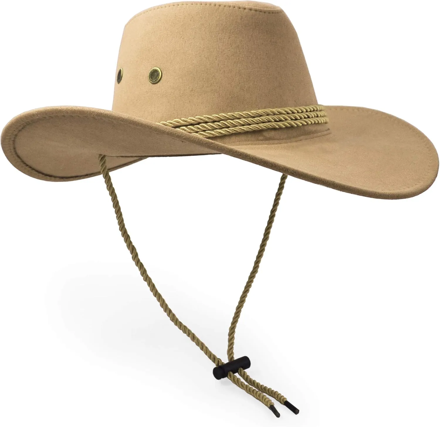 Cowboy Hat, Sun Hat Faux Felt Leather Suede Travel Cap Western Hat Outdoor Sun Protect