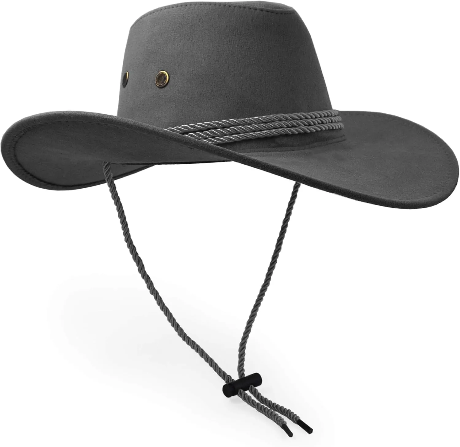 Cowboy Hat, Sun Hat Faux Felt Leather Suede Travel Cap Western Hat Outdoor Sun Protect