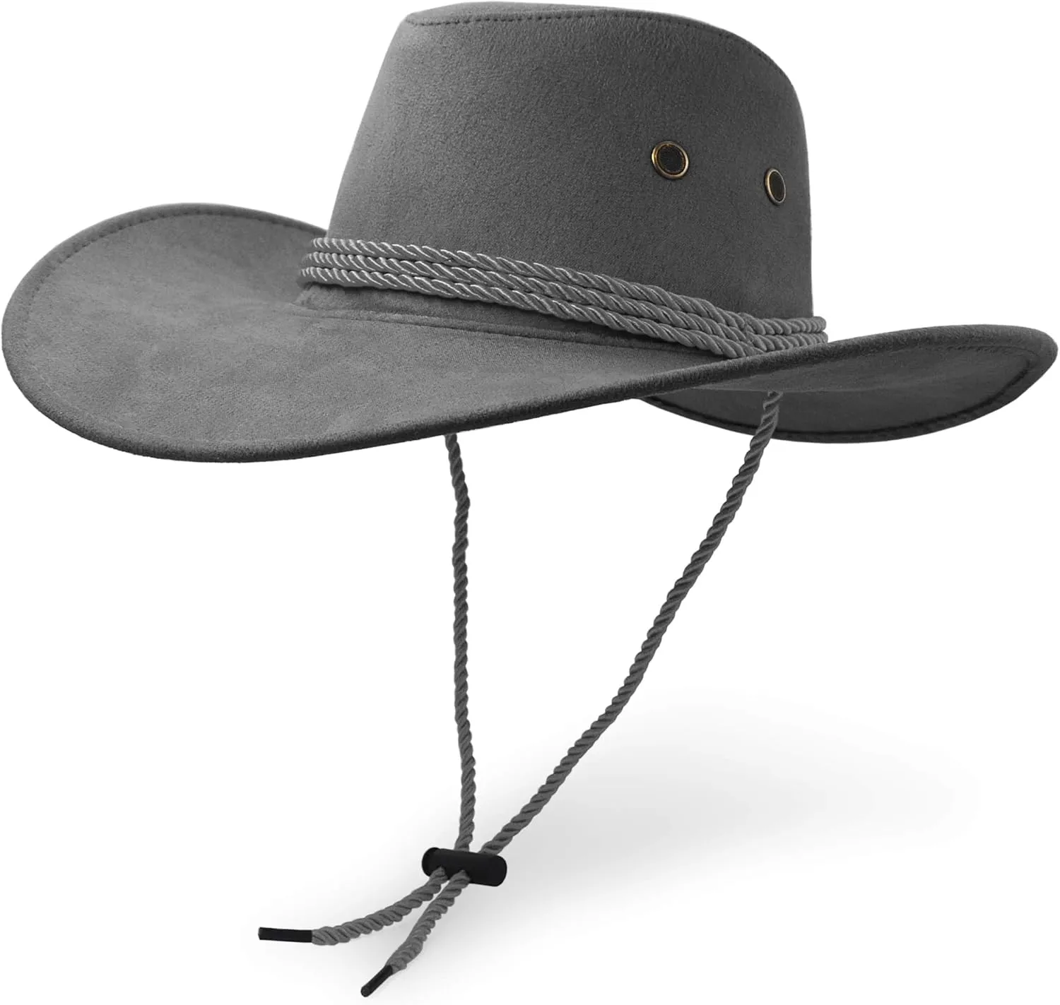 Cowboy Hat, Sun Hat Faux Felt Leather Suede Travel Cap Western Hat Outdoor Sun Protect