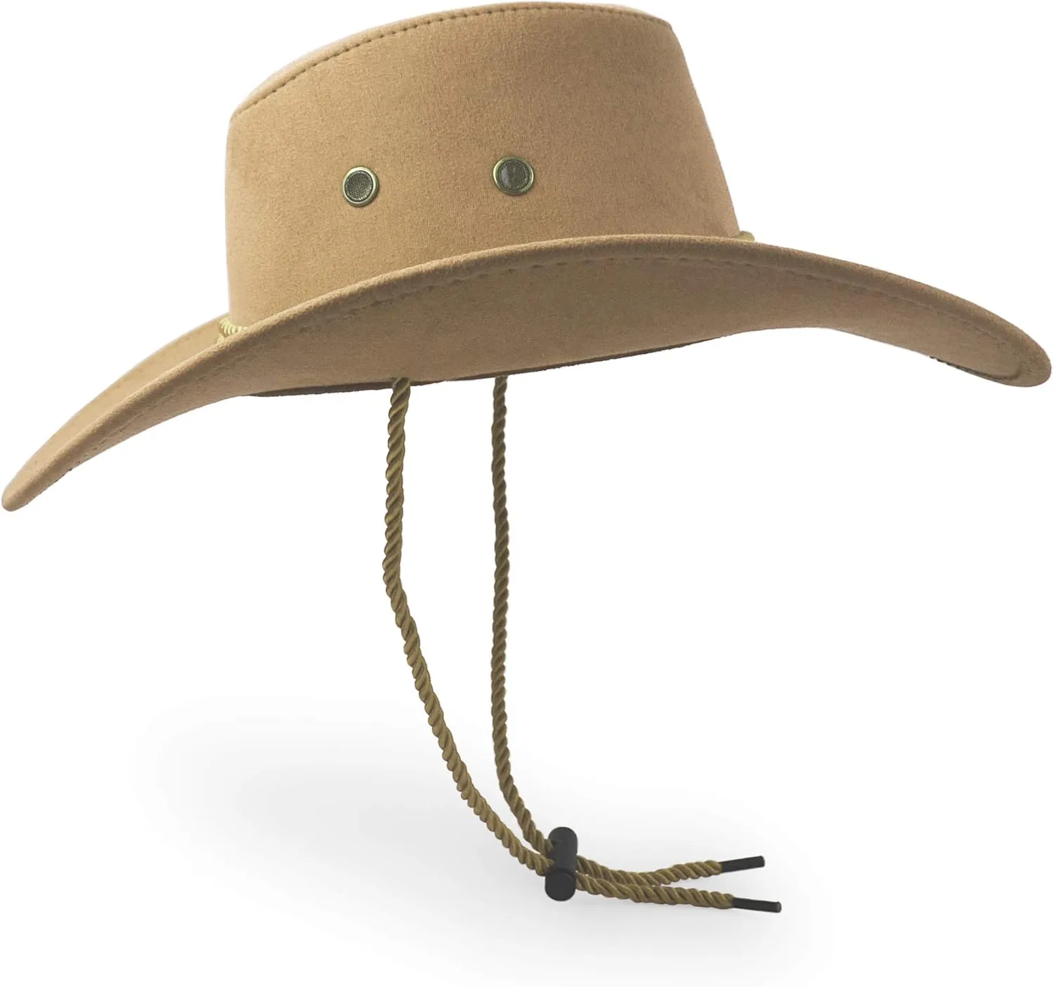 Cowboy Hat, Sun Hat Faux Felt Leather Suede Travel Cap Western Hat Outdoor Sun Protect