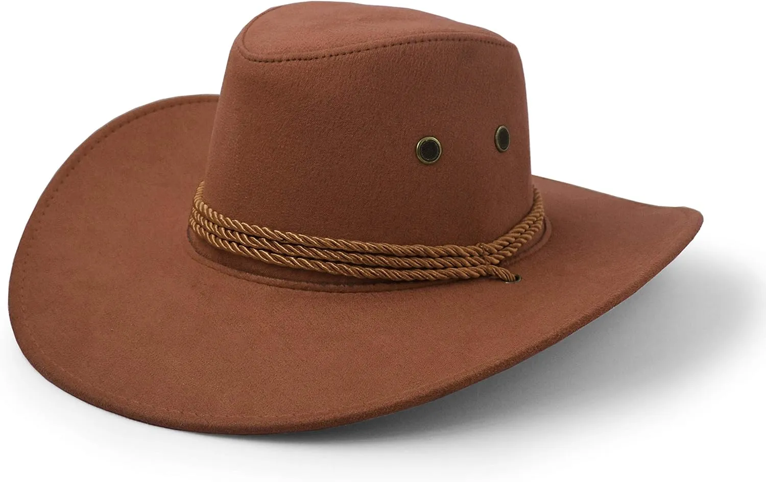 Cowboy Hat, Sun Hat Faux Felt Leather Suede Travel Cap Western Hat Outdoor Sun Protect