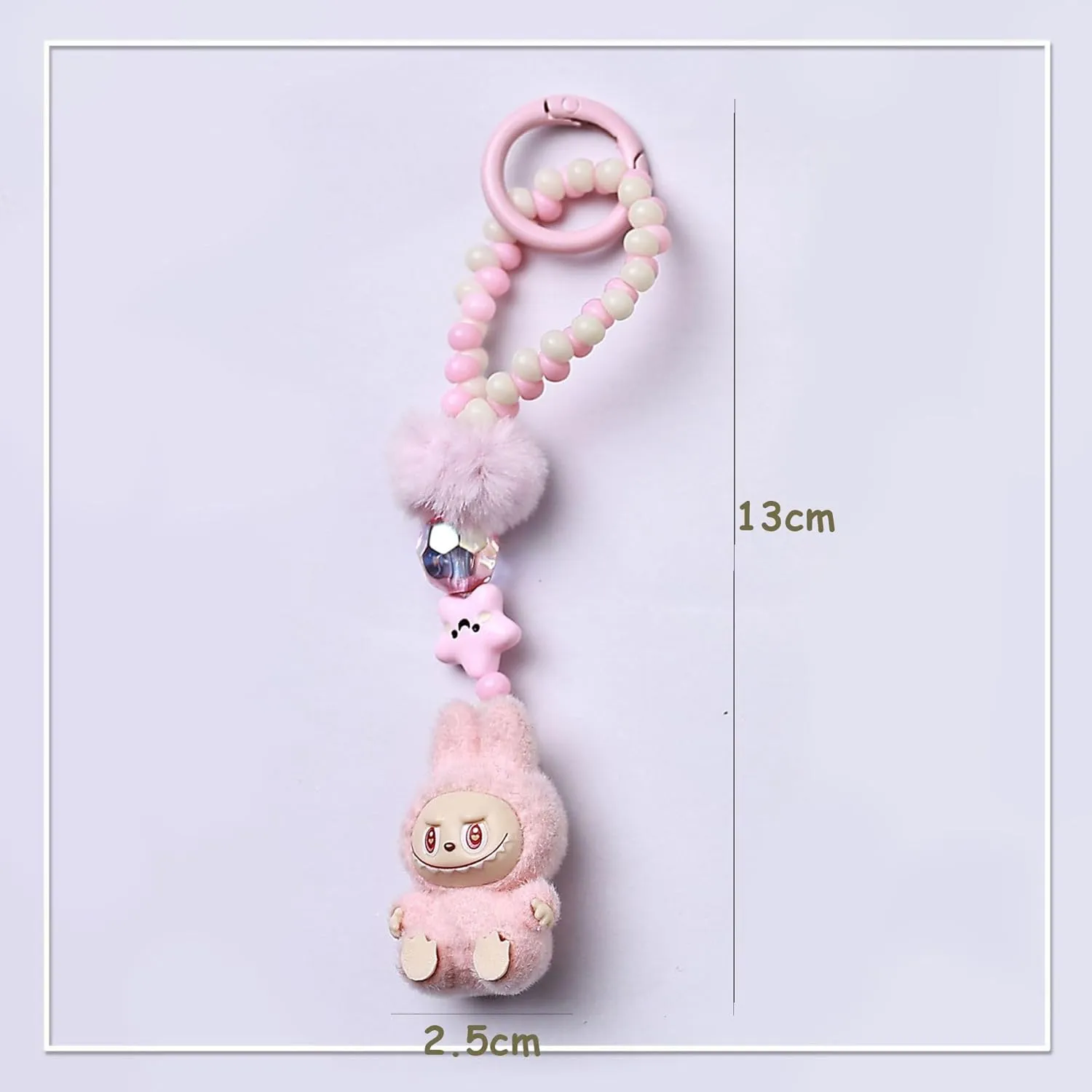 Cute Keychain for Labubu Cartoon Key Chain for Bag Charms Handbag Purse Backpack Accessories -Gift for Women Girl