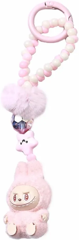 Cute Keychain for Labubu Cartoon Key Chain for Bag Charms Handbag Purse Backpack Accessories -Gift for Women Girl