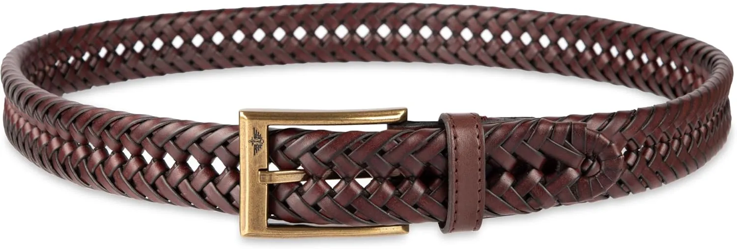 Dockers Mens Leather Braided Fully Adjustable Belt