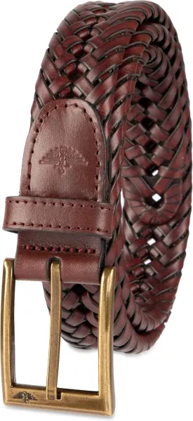 Dockers Mens Leather Braided Fully Adjustable Belt