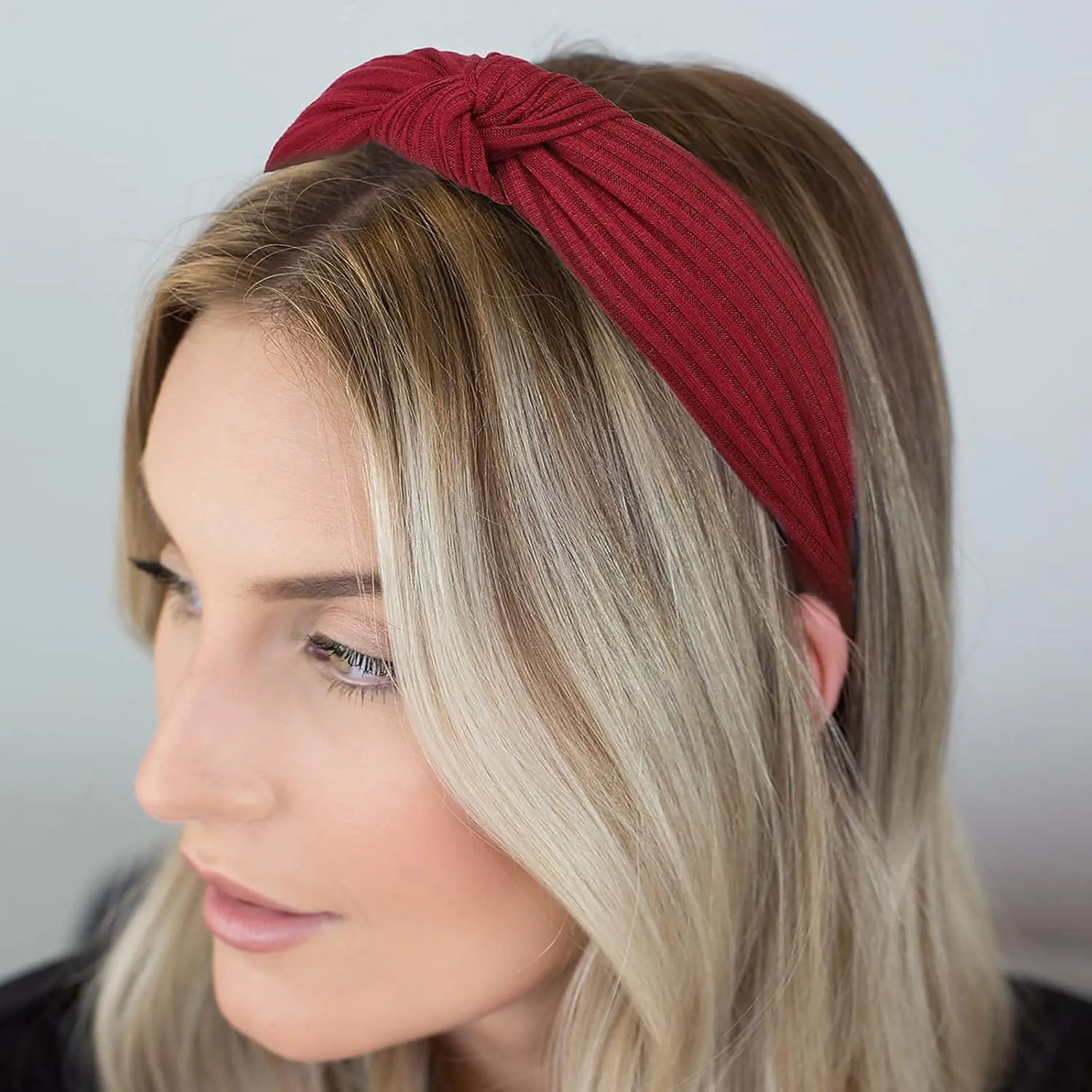 DRESHOW 8 Pack Knotted Headbands for Women Wide Turban Headband Yoga Exercise Ribbing Hair Hoop Hair Bands Accessories