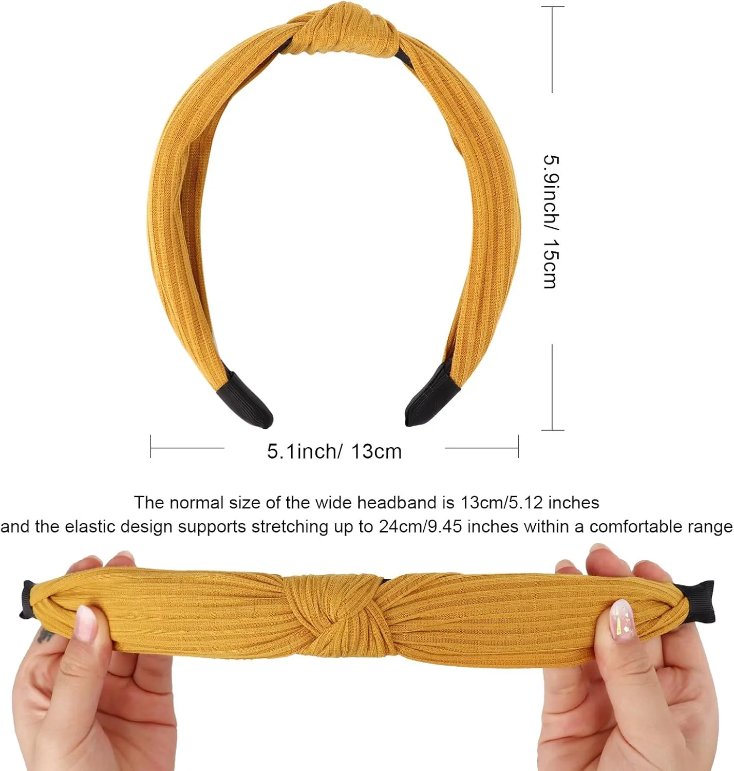 DRESHOW 8 Pack Knotted Headbands for Women Wide Turban Headband Yoga Exercise Ribbing Hair Hoop Hair Bands Accessories