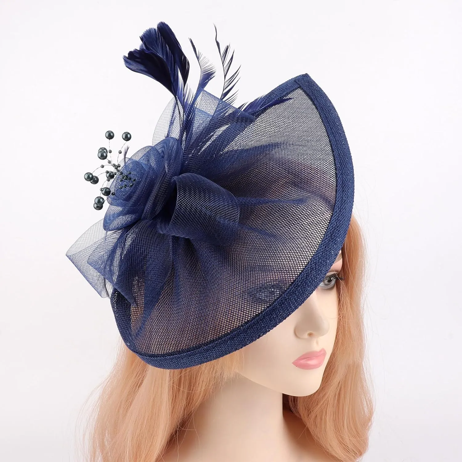 DRESHOW Women Fascinator Hats Tea Party Hat Vintage Pillbox Hat Headband for Cocktail
