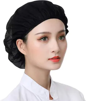 DXYAKY 6pcs Unisex Elastic Chef Hat Kitchen Cooking Hat Food Service Hair Nets Adjustable Mesh Cap