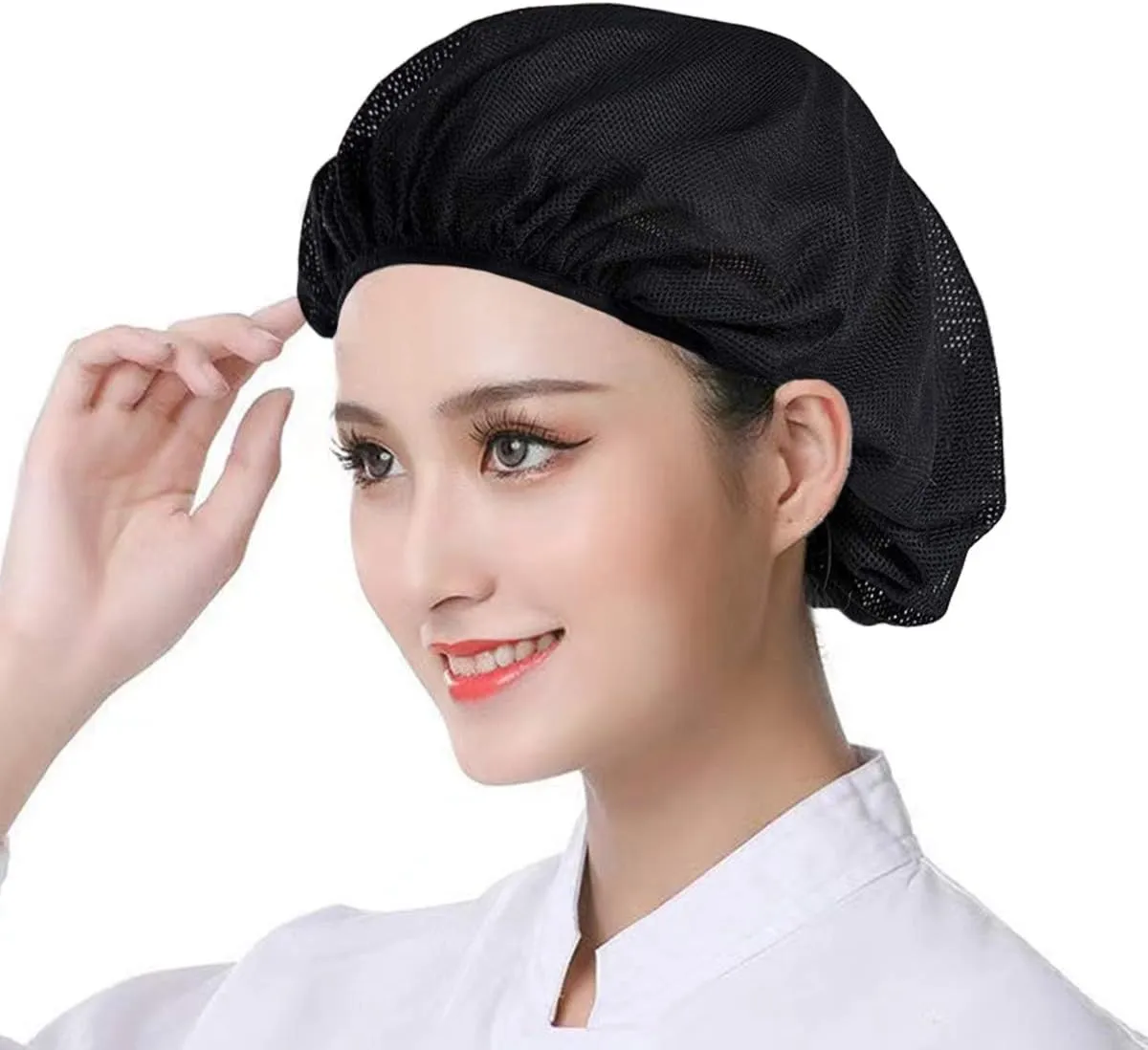 DXYAKY 6pcs Unisex Elastic Chef Hat Kitchen Cooking Hat Food Service Hair Nets Adjustable Mesh Cap