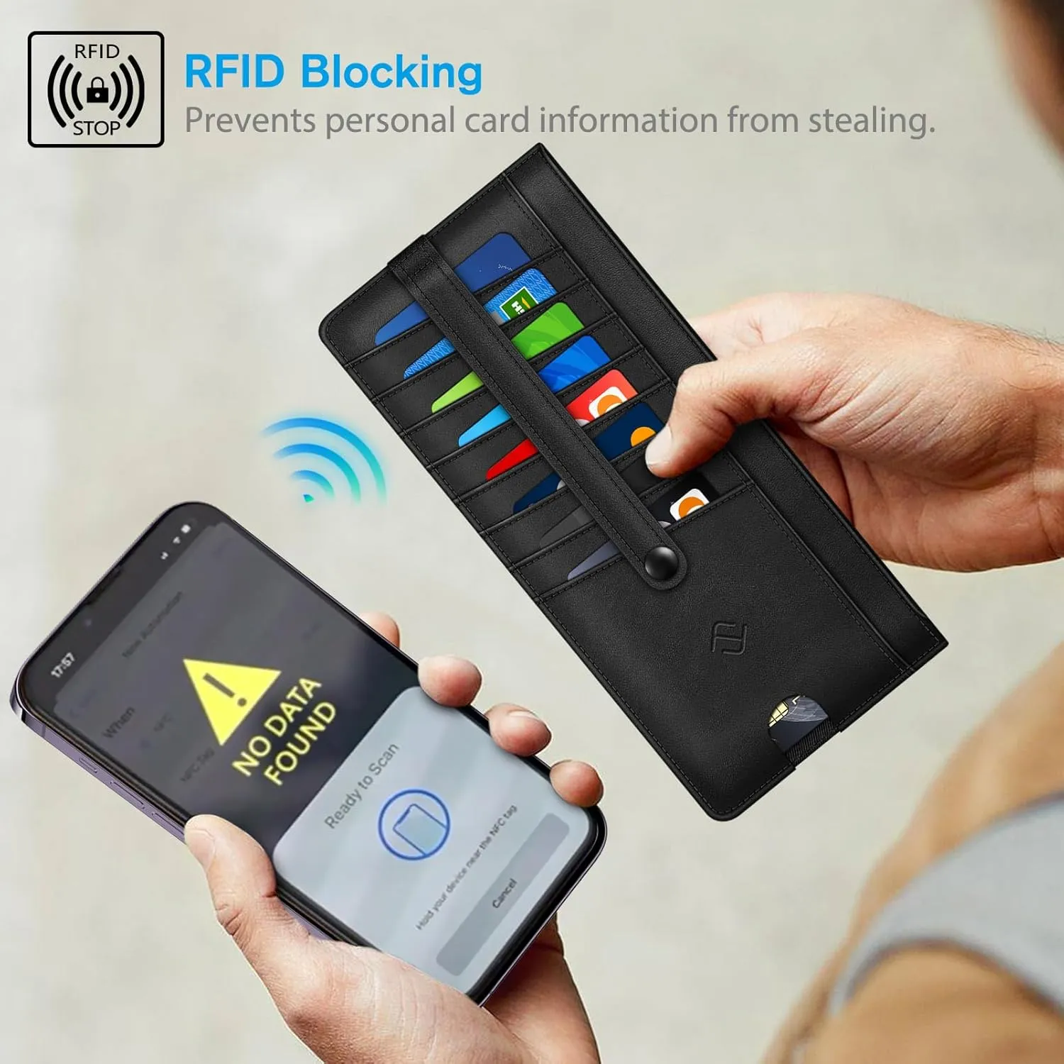 Fintie Slim Credit Card Wallet Holder Change Pouch, RFID Blocking Business Cards Cases with Zipper Pocket for Cash, Coin, Receipt